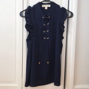 Sleeveless ruffle blouse